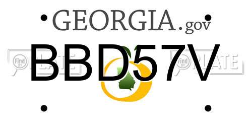 BBD57V Georgia License Plate