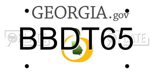 BBDT65 Georgia License Plate