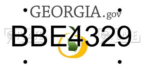 BBE4329 Georgia License Plate