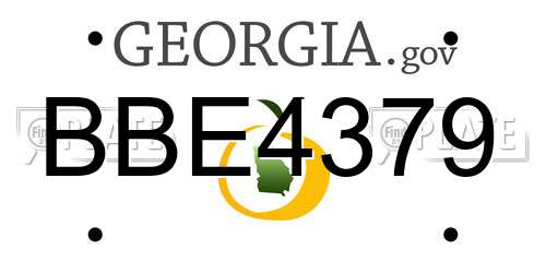 BBE4379 Georgia License Plate