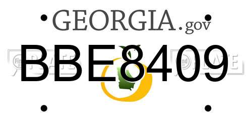 BBE8409 Georgia License Plate