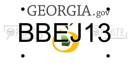 BBEJ13 Georgia License Plate