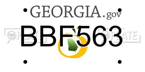 BBF563 Georgia License Plate