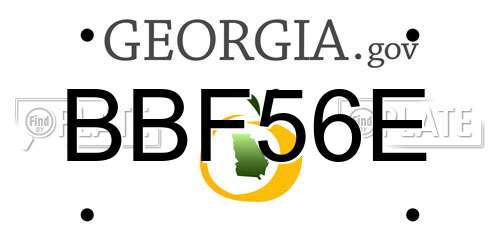 BBF56E Georgia License Plate