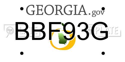 BBF93G Georgia License Plate