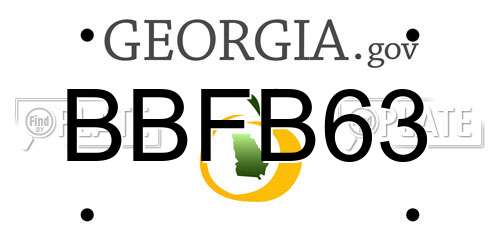 BBFB63 Georgia License Plate