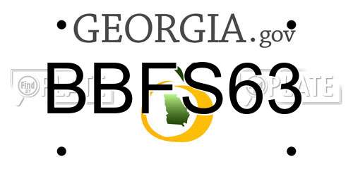 BBFS63 Georgia License Plate