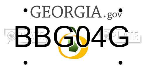 BBG04G Georgia License Plate