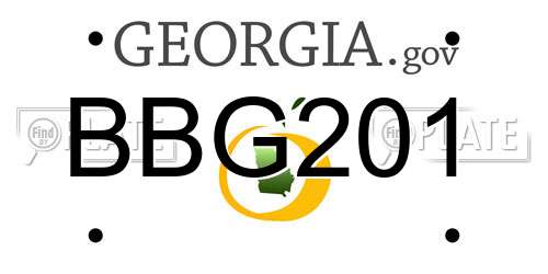 BBG201 Georgia License Plate