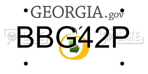 BBG42P Georgia License Plate