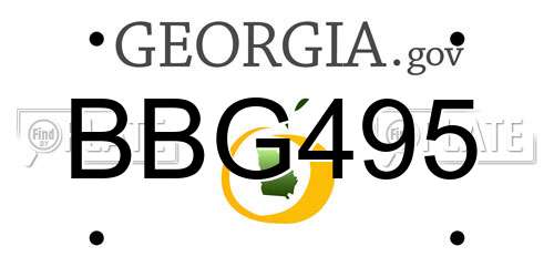 BBG495 Georgia License Plate