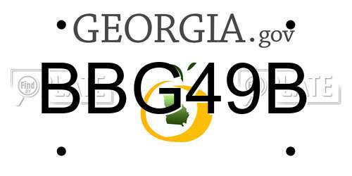 BBG49B Georgia License Plate