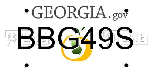 BBG49S Georgia License Plate