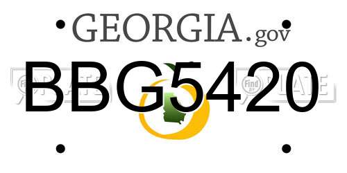 BBG5420 Georgia License Plate