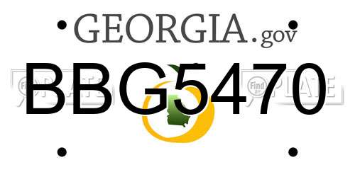 BBG5470 Georgia License Plate