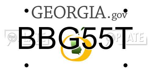 BBG55T Georgia License Plate