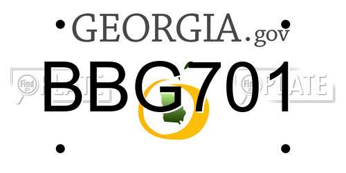 BBG701 Georgia License Plate