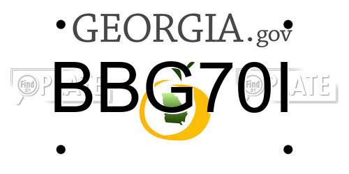 BBG70I Georgia License Plate