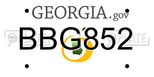 BBG852 Georgia License Plate