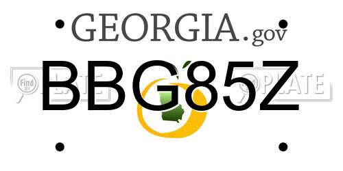 BBG85Z Georgia License Plate