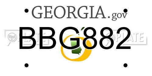 BBG882 Georgia License Plate