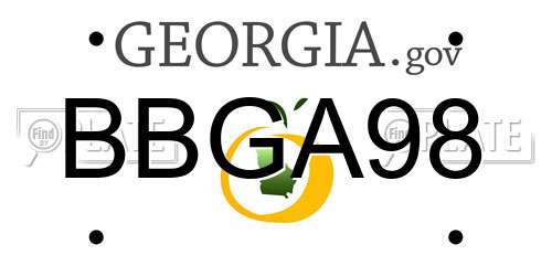 BBGA98 Georgia License Plate