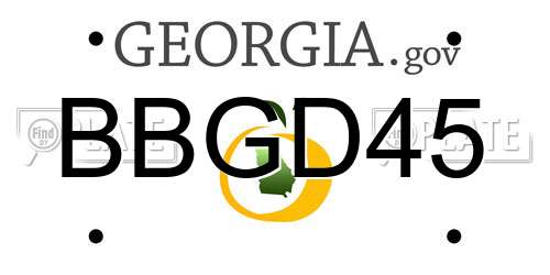 BBGD45 Georgia License Plate