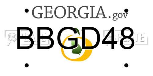 BBGD48 Georgia License Plate