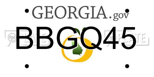 BBGQ45 Georgia License Plate