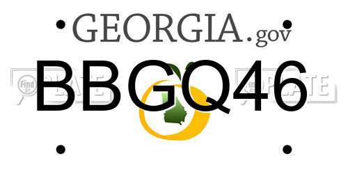 BBGQ46 Georgia License Plate