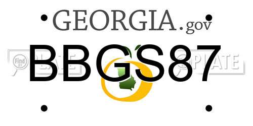 BBGS87 Georgia License Plate