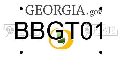 BBGT01 Georgia License Plate