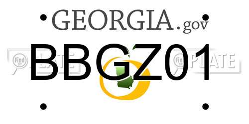 BBGZ01 Georgia License Plate