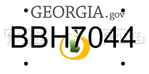 BBH7044 Georgia License Plate