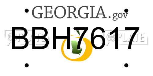 BBH7617 Georgia License Plate