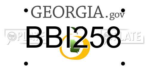BBI258 Georgia License Plate