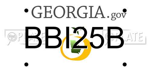 BBI25B Georgia License Plate