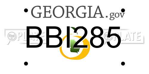 BBI285 Georgia License Plate