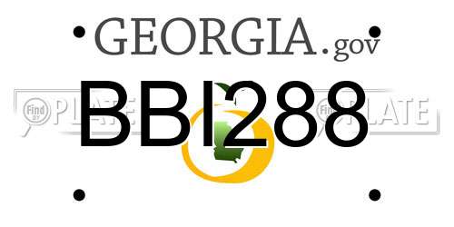 BBI288 Georgia License Plate