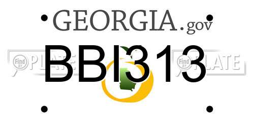 BBI313 Georgia License Plate