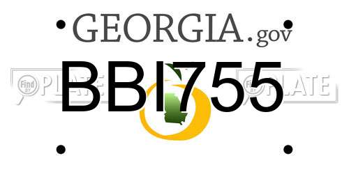 BBI755 Georgia License Plate