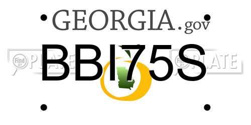 BBI75S Georgia License Plate