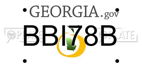 BBI78B Georgia License Plate
