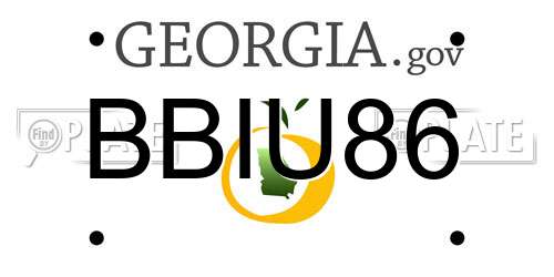 BBIU86 Georgia License Plate