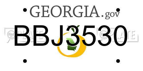 BBJ3530 Georgia License Plate