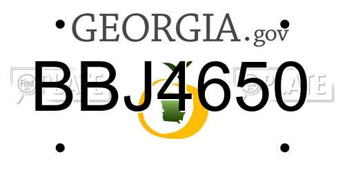 BBJ4650 Georgia License Plate