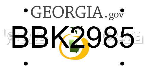 BBK2985 Georgia License Plate