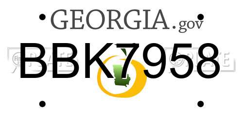 BBK7958 Georgia License Plate