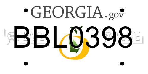 BBL0398 Georgia License Plate