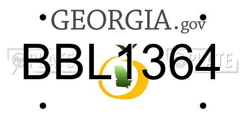 BBL1364 Georgia License Plate